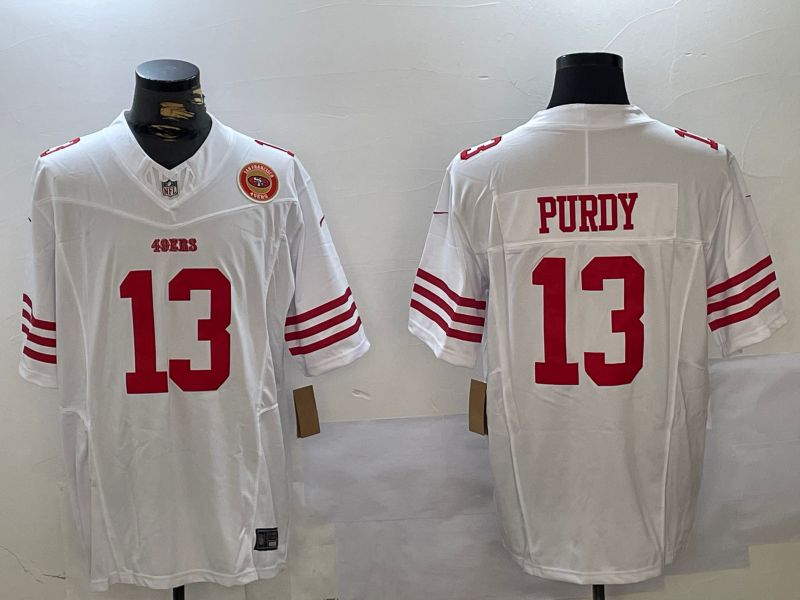 Men San Francisco 49ers 13 Purdy White Three generations 2024 Nike Vapor Limited NFL Jersey style 4